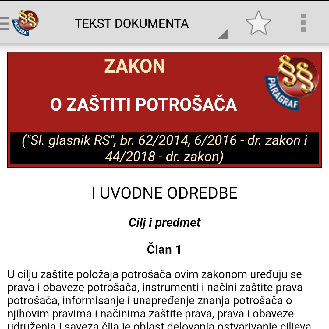 Ažurirani i prečišćeni pravni propisi u mobilnoj aplikaciji
